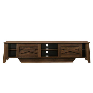 Industrial Style Wooden Entertainment Unit with Sliding Door - 180cm