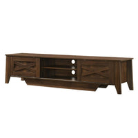 Industrial Style Wooden Entertainment Unit with Sliding Door - 180cm