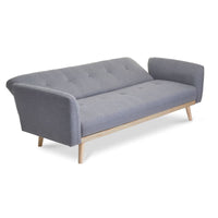 3-Seater Light Grey Foldable Sofa Bed