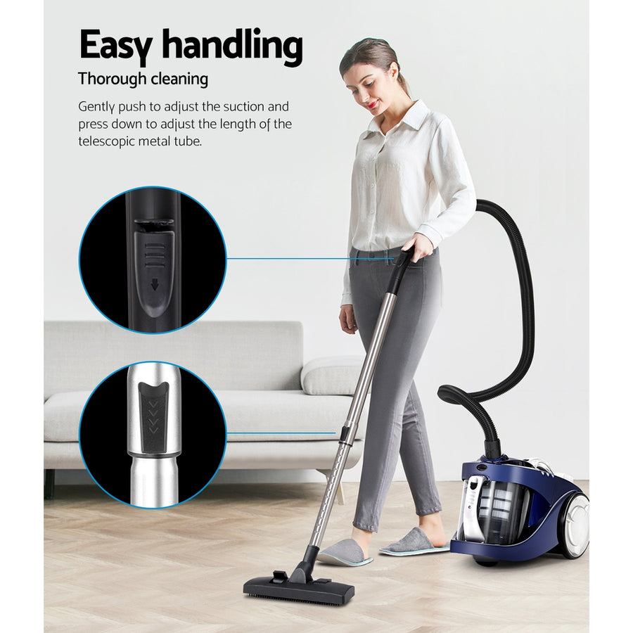 Vacuum Cleaner Bagless Cyclone Cyclonic Vac Home Office Car 2200W Blue