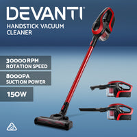 Cordless Stick Vacuum Cleaner - Black and Red