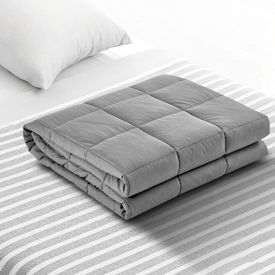 7KG Microfibre Weighted Gravity Blanket - Light Grey