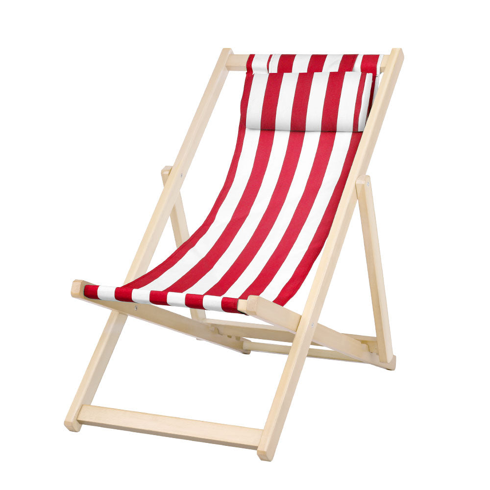 Outdoor Furniture Sun Lounge Wooden Beach Chairs Deck Chair Folding Patio