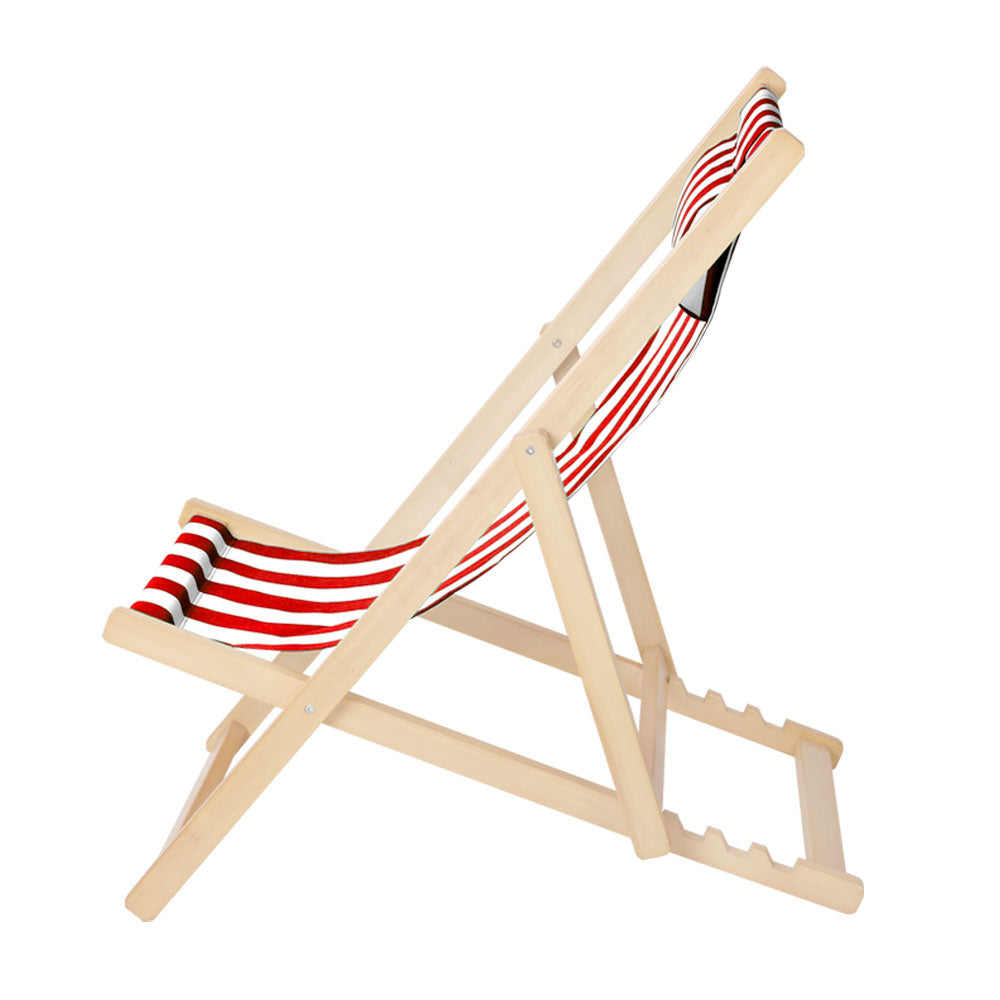 Outdoor Furniture Sun Lounge Wooden Beach Chairs Deck Chair Folding Patio