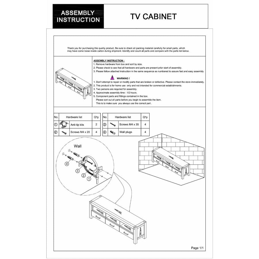 Entertainment Unit With Storage - Oak