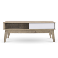 Coffee Table White & Wood Oak