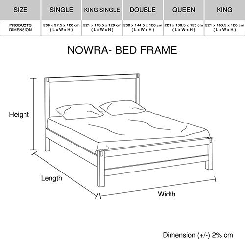 4 Piece Bedroom King Suite in Solid Acacia Wood Veneered - Bed, Bedside Table & Tallboy