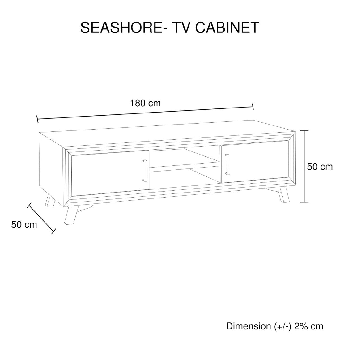 Entertainment Unit with 2 Storage Drawers