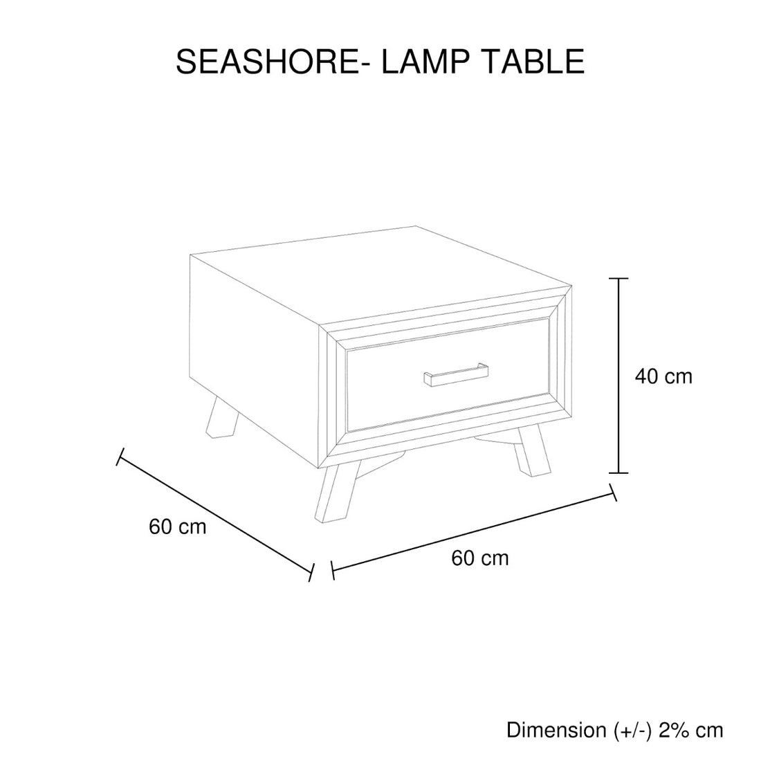 Lamp Table with 1 Storage Drawer and Solid Wooden Frame