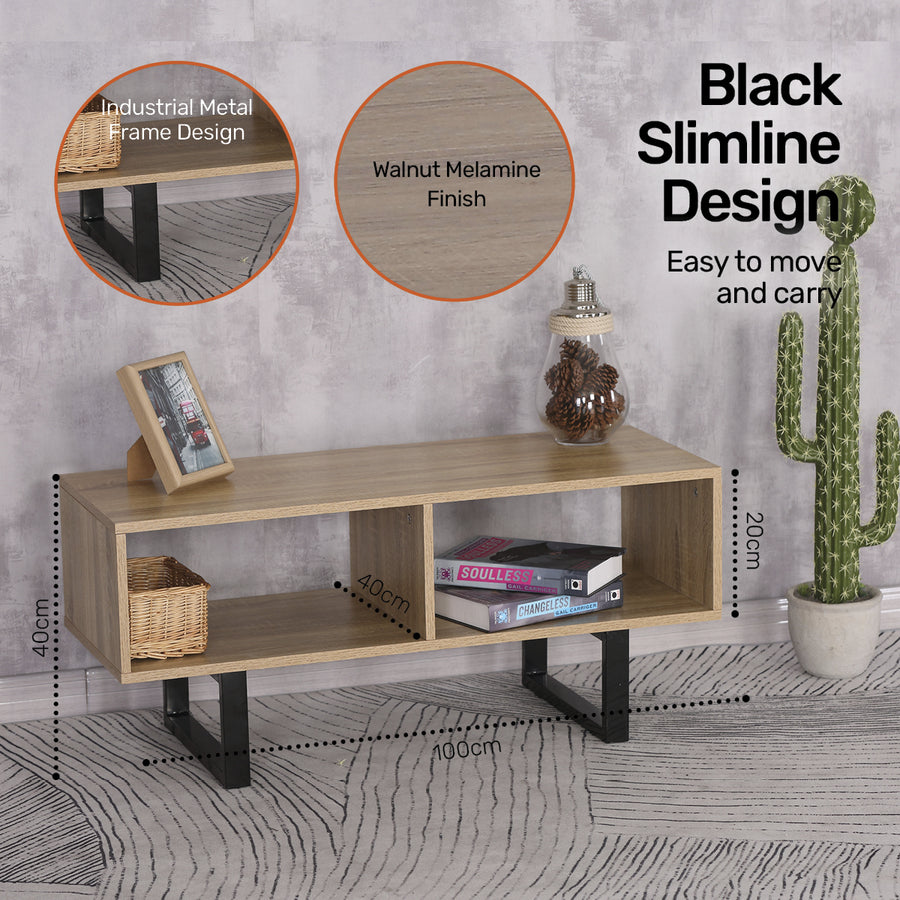 Coffee Table Wide Dual Storage Stylish Modern Design 1m