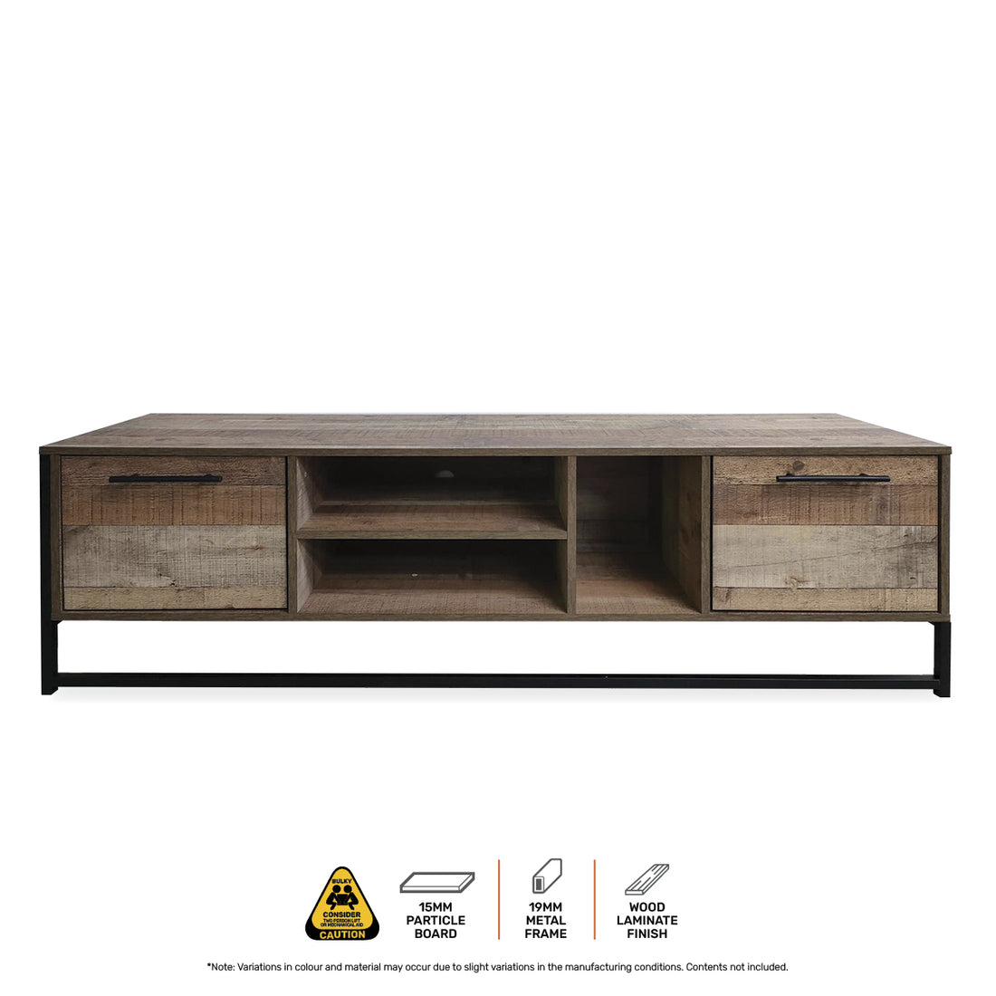 Vogue Wood Tone TV Unit Stylish Rustic Flawless Design 160cm